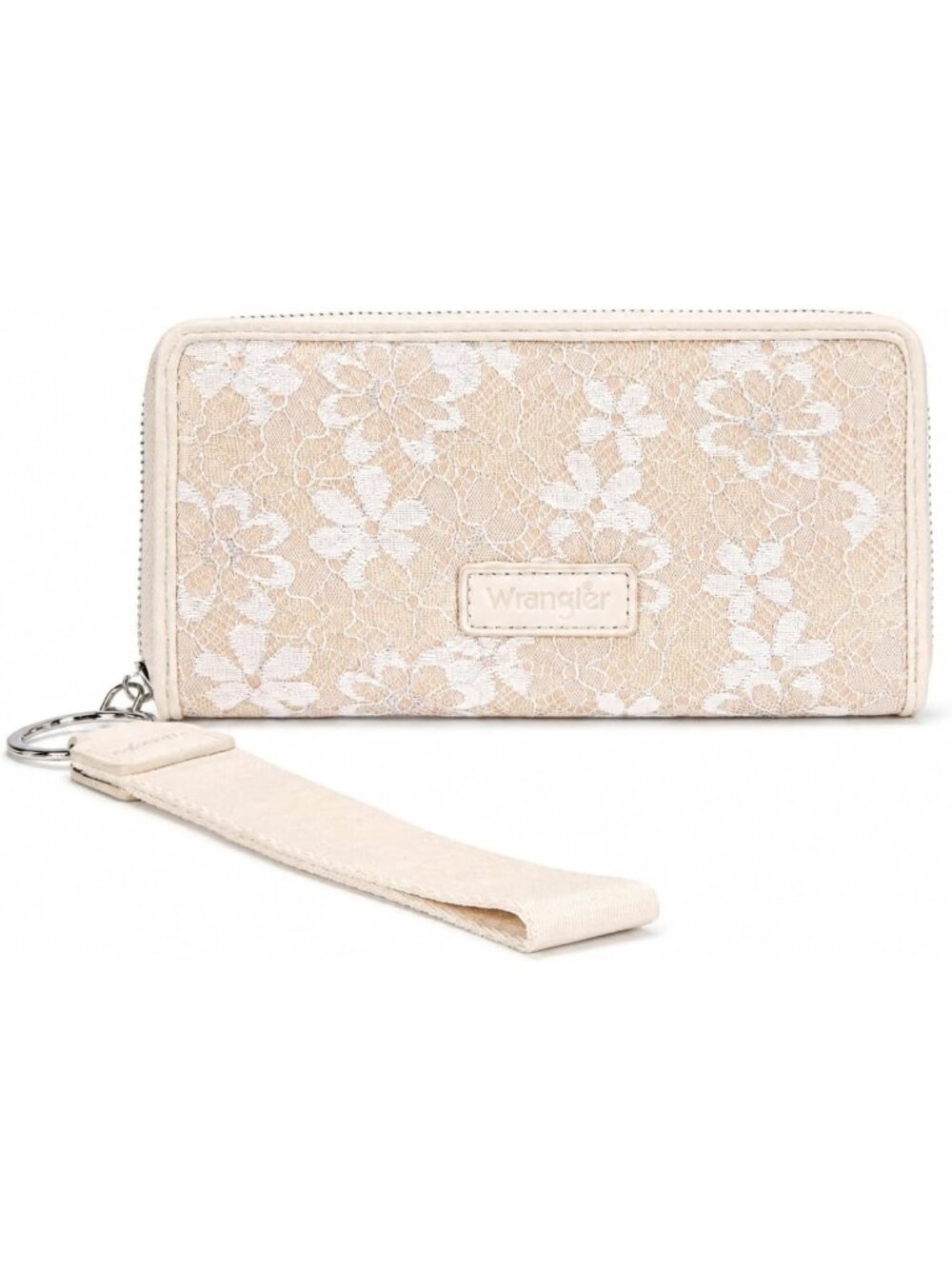 Floral Lace Tooled Wristlet Wallet for Women - RFID Blocking Clutch & Card